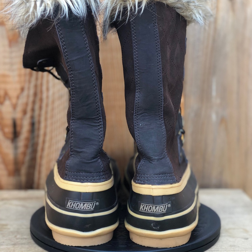 Khombu Izzie Women's Suede Winter Duck Boots Fur Wool Lined Size 9 BW1646 - Picture 4 of 12